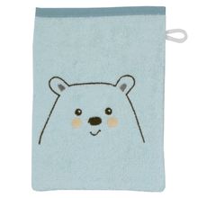 Guanto da lavaggio - Ricamo orso polare - Menta