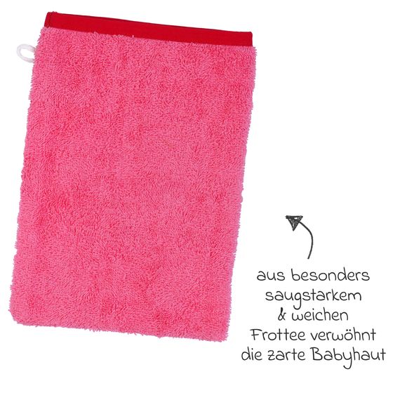 Wörner Waschhandschuh - Stickerei Ente - Pink