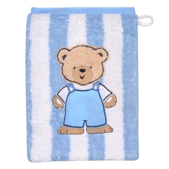 Wörner Waschhandschuh - Teddy Ringel Hellblau