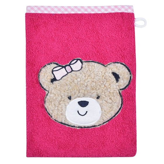 Wörner Waschhandschuh - Teddykopf - Beere
