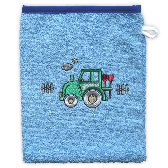 Wörner Waschhandschuh - Traktor Blau