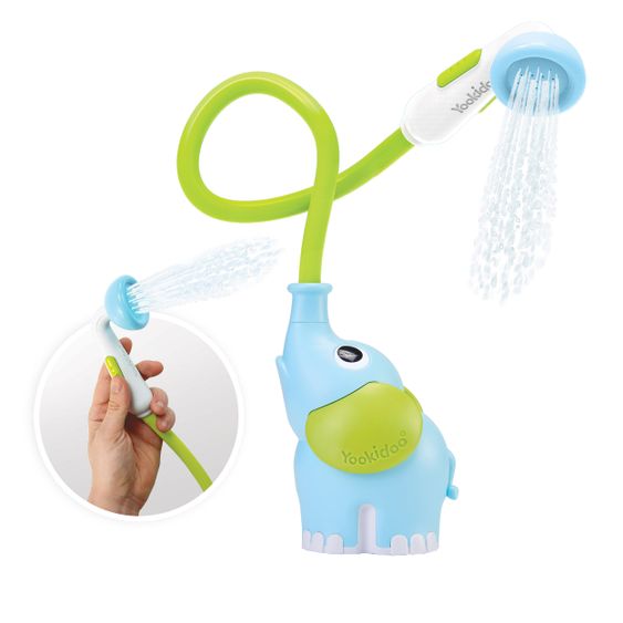 Yookidoo Babydusche Elefant - Blau mit Grün