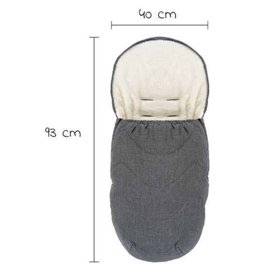 Zamboo 2in1 universal fleece footmuff seat cover and footmuff with hood for baby car seat, baby bath and buggy, incl. bag - Grey