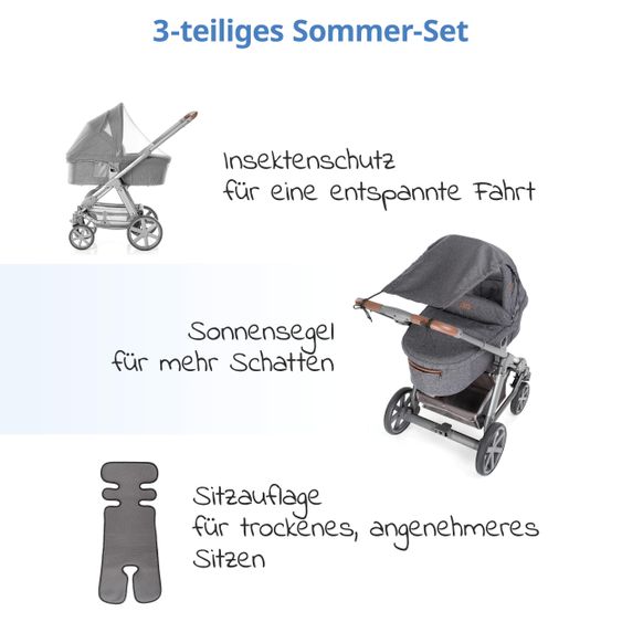 Zamboo 3-piece comfort and protection set for buggy with insect screen