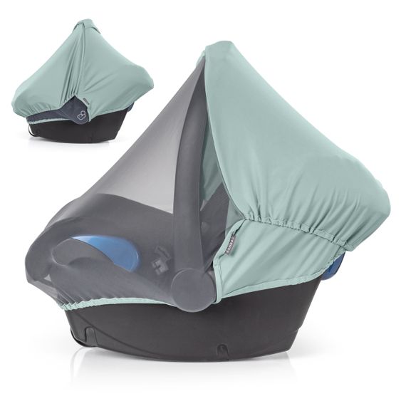 Zamboo 3in1 Verdeck für Babyschale Sonnenschutz, Insektenschutz und Schlummer-Cover - Mint