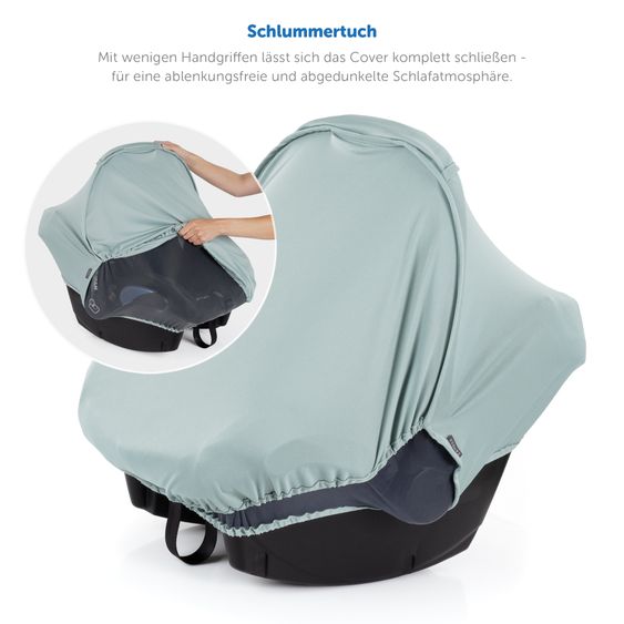 Zamboo 3in1 Verdeck für Babyschale Sonnenschutz, Insektenschutz und Schlummer-Cover - Mint