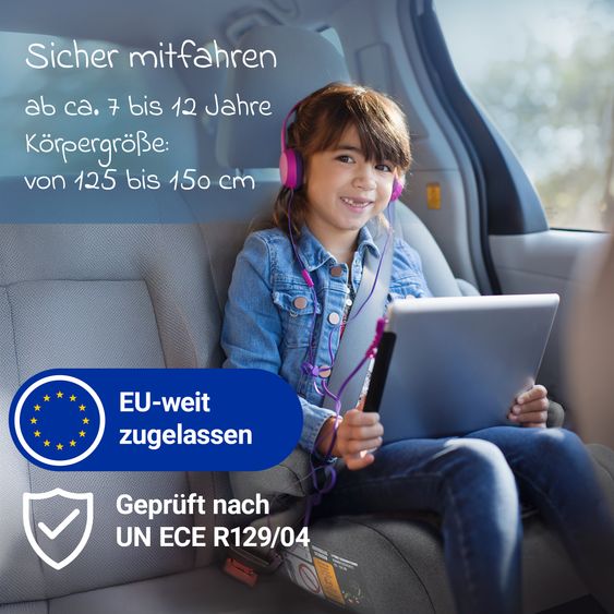 Zamboo Auto-Kindersitzerhöhung 7-12 Jahre - Dunkelgrau