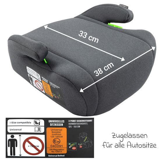 Zamboo Auto-Kindersitzerhöhung 7-12 Jahre - Dunkelgrau