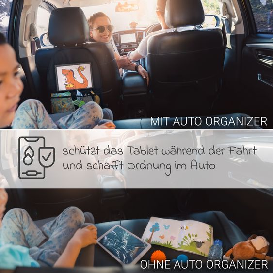 Zamboo Auto-Organizer / Rückenlehnenschutz mit Tablethalterung - Schwarz