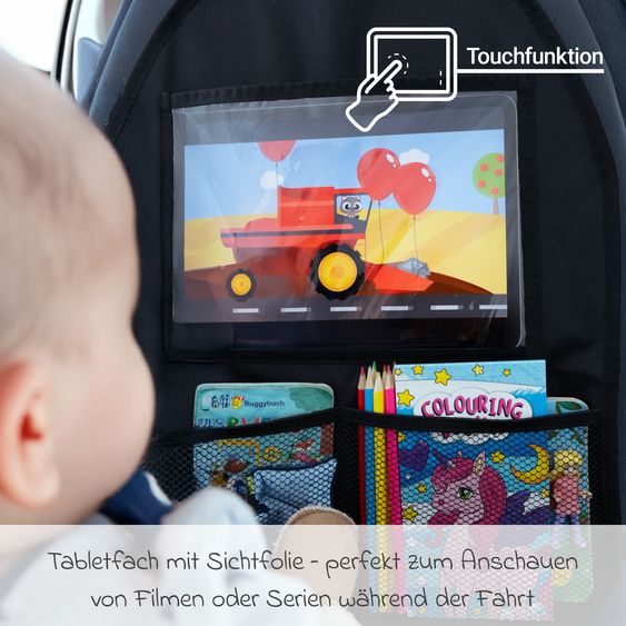 Zamboo Auto-Organizer / Rückenlehnenschutz mit Tablethalterung - Schwarz