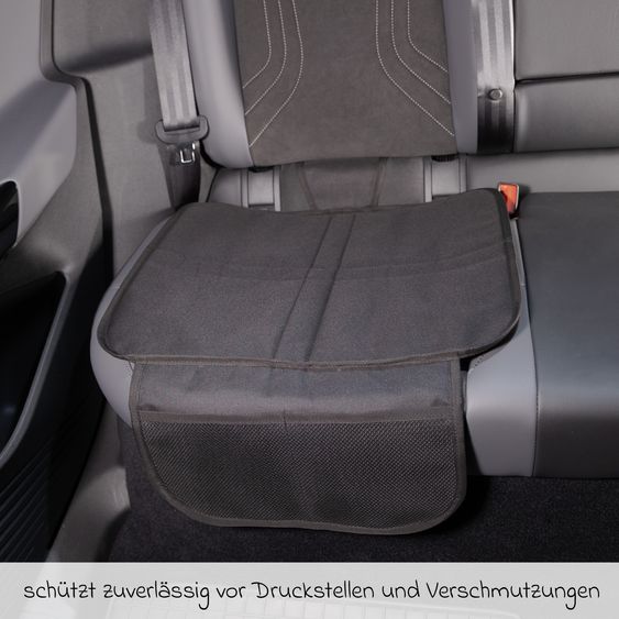 Zamboo Autositz-Schutzunterlage mit Netztasche - Schwarz