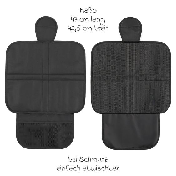 Zamboo Autositz-Schutzunterlage mit Netztasche - Schwarz