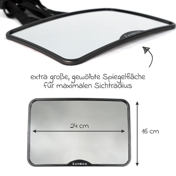 Zamboo Set accessori per seggiolino auto per neonati - Coperta avvolgente Deluxe & Specchio retrovisore auto per seggiolino posteriore - Grigio