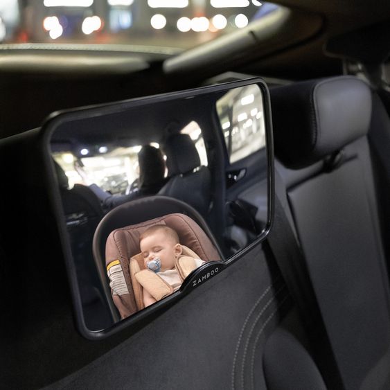 Zamboo Babyschalen-Zubehör-Set für den Winter - Einschlagdecke mit Füßen & Auto-Rücksitzspiegel - Grau