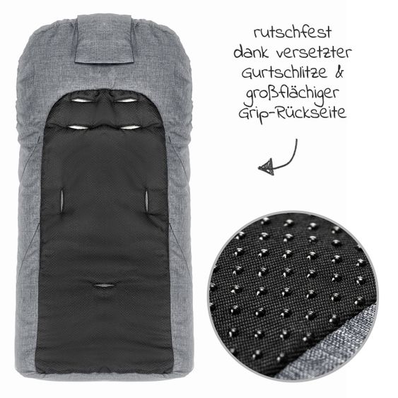 Zamboo Deluxe Winter Footmuff 3M for Stroller & Buggy - Melange Grey