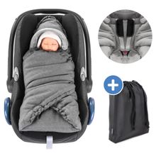 Einschlagdecke Deluxe für Babyschale (Maxi-Cosi, Cybex, Hauck, ABC Design uvm.) und Babywanne - Grau