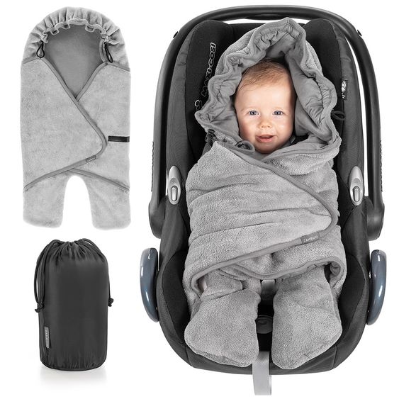 Zamboo Cover for baby car seat - lightly lined for summer & autumn - gray