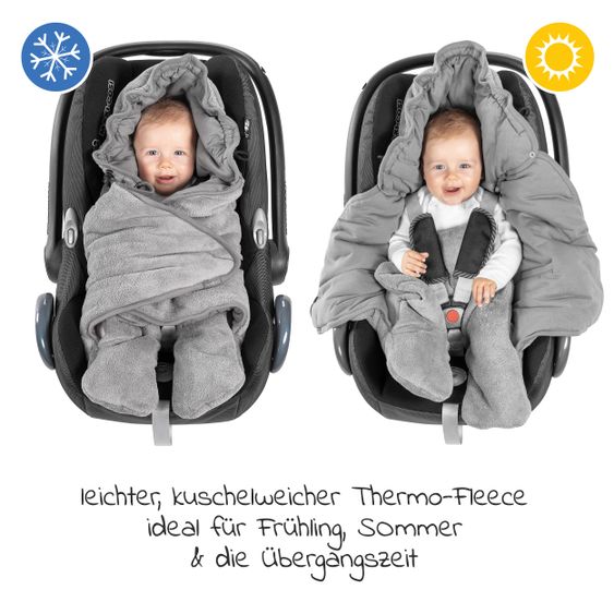 Zamboo Cover for baby car seat - lightly lined for summer & autumn - gray