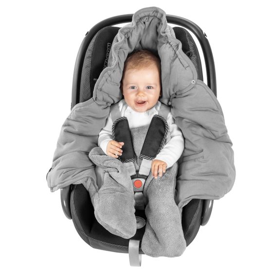 Zamboo Cover for baby car seat - lightly lined for summer & autumn - gray