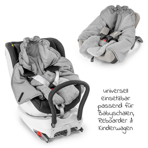 Zamboo Cover for baby car seat - lightly lined for summer & autumn - gray