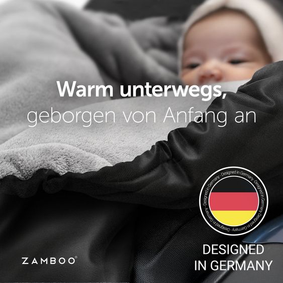 Zamboo Swaddle Blanket for Infant Car Seat (Maxi-Cosi, Cybex, Hauck, ABC etc.) and Carrycot - Black