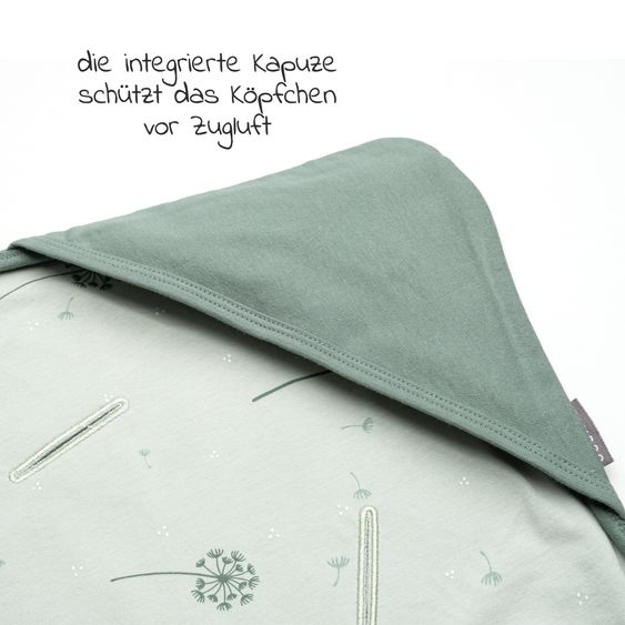 Zamboo Wrap blanket / light cuddly blanket for carrycots & baby carriages 80 x 80 cm - Dandelion - Sage green