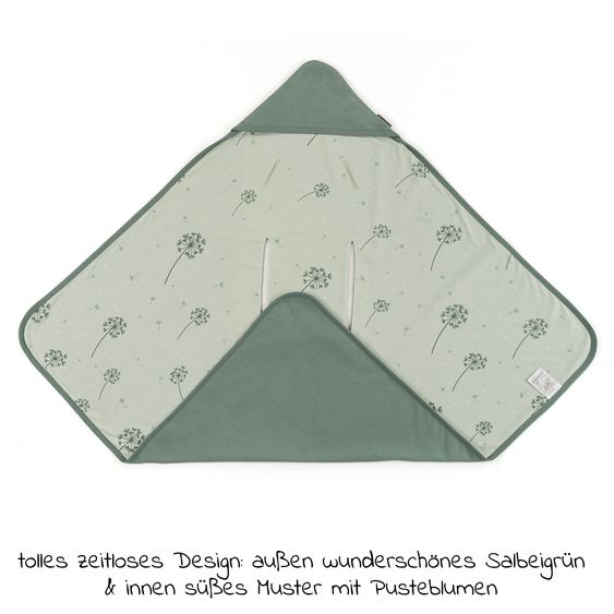 Zamboo Wrap blanket / light cuddly blanket for carrycots & baby carriages 80 x 80 cm - Dandelion - Sage green