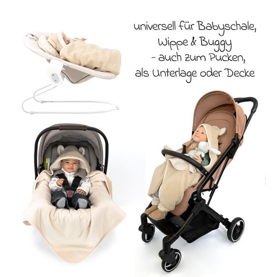 Zamboo Wrap blanket Teddy - for infant car seat - Beige