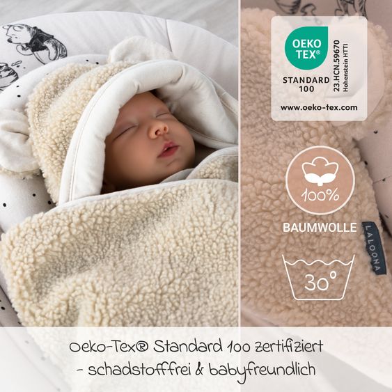 Zamboo Wrap blanket Teddy - for infant car seat - Beige