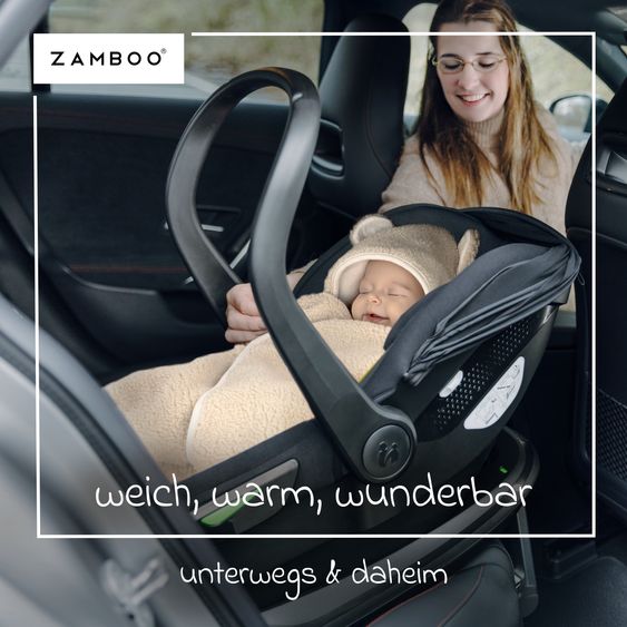 Zamboo Wrap blanket Teddy - for infant car seat - Beige
