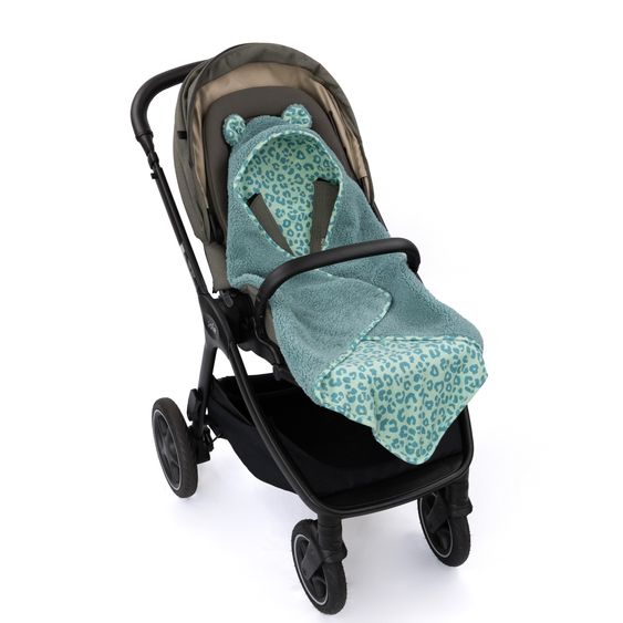 Zamboo Teddy Swaddle Blanket for infant car seat, rocker & buggy 80 x 80 cm - Leo - Sage Green
