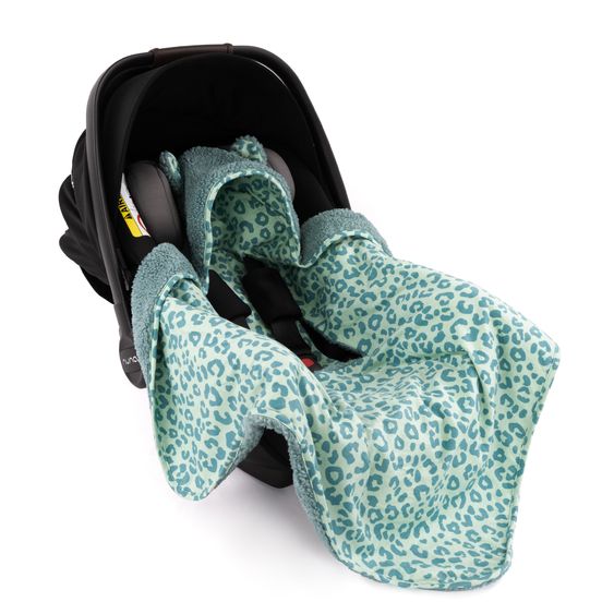 Zamboo Teddy Swaddle Blanket for infant car seat, rocker & buggy 80 x 80 cm - Leo - Sage Green