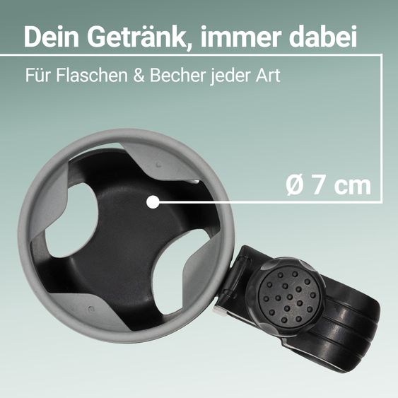 Zamboo Portabevande per passeggino e carrozzina - Nero Grigio