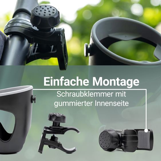 Zamboo Portabevande per passeggino e carrozzina - Nero Grigio