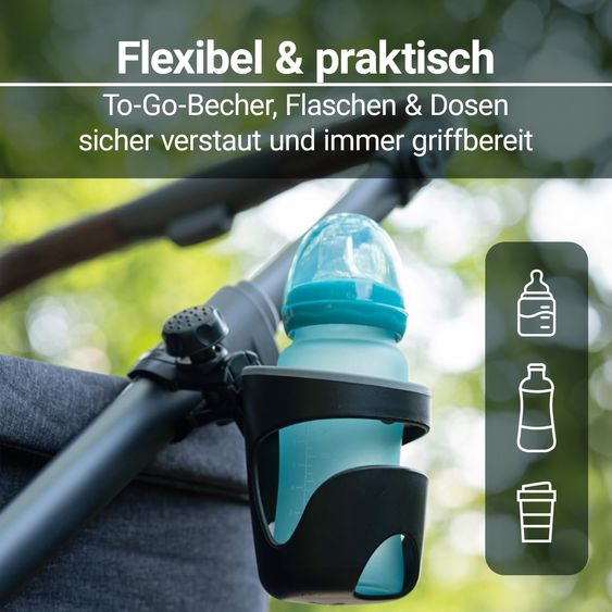 Zamboo Portabevande per passeggino e carrozzina - Nero Grigio