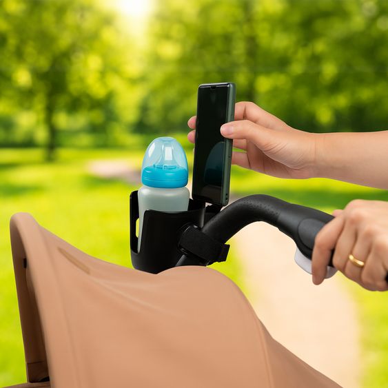 Zamboo Getränkehalter mit Smatphone-Halterung für Buggy und Kinderwagen