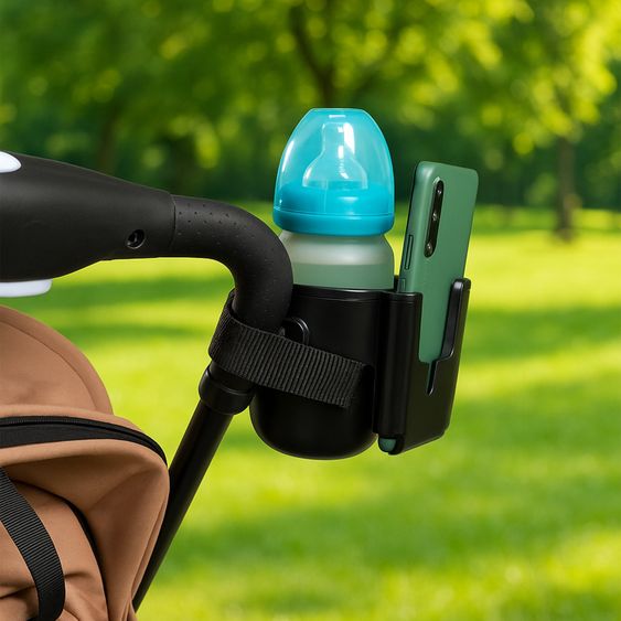 Zamboo Getränkehalter mit Smatphone-Halterung für Buggy und Kinderwagen