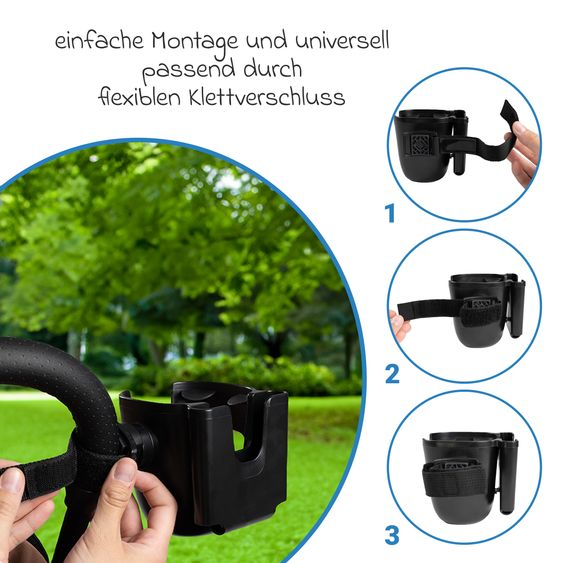 Zamboo Getränkehalter mit Smatphone-Halterung für Buggy und Kinderwagen