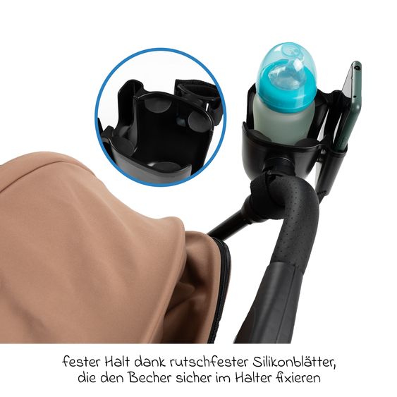 Zamboo Getränkehalter mit Smatphone-Halterung für Buggy und Kinderwagen