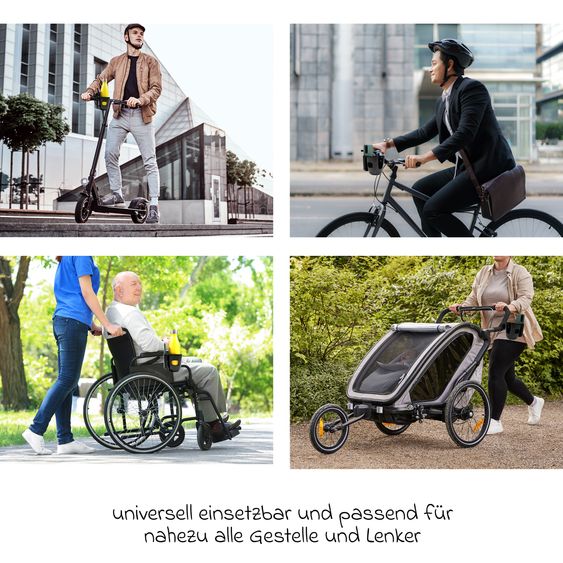 Zamboo Getränkehalter mit Smatphone-Halterung für Buggy und Kinderwagen