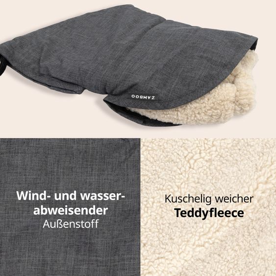 Zamboo Handschuhe / Handwärmer für Kinderwagen & Buggy - Melange Grau