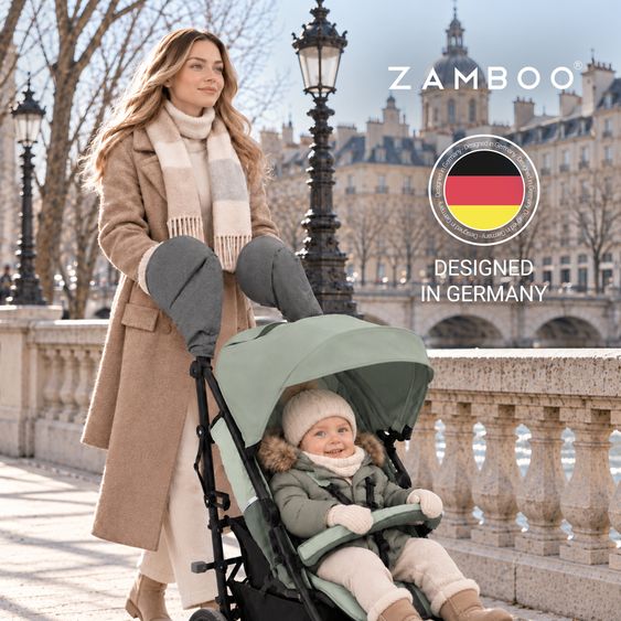 Zamboo Handschuhe / Handwärmer für Kinderwagen & Buggy - Melange Grau