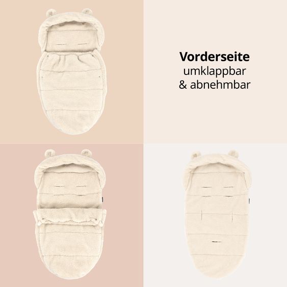 Zamboo Kinderwagen-Zubehör-Set - Fußsack & Handmuff - Teddy - Beige