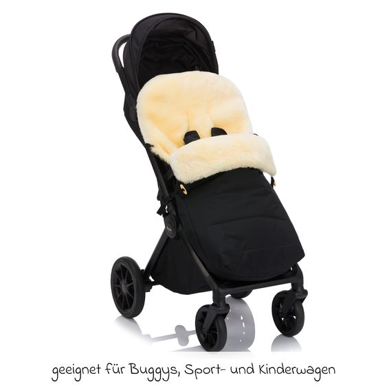 Zamboo Sheepskin Footmuff Exclusive for buggy, sport and stroller - Black