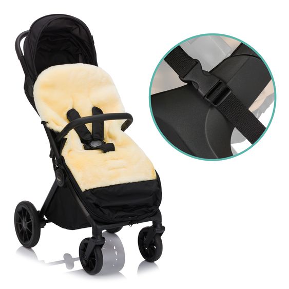 Zamboo Sheepskin Footmuff Exclusive for buggy, sport and stroller - Black