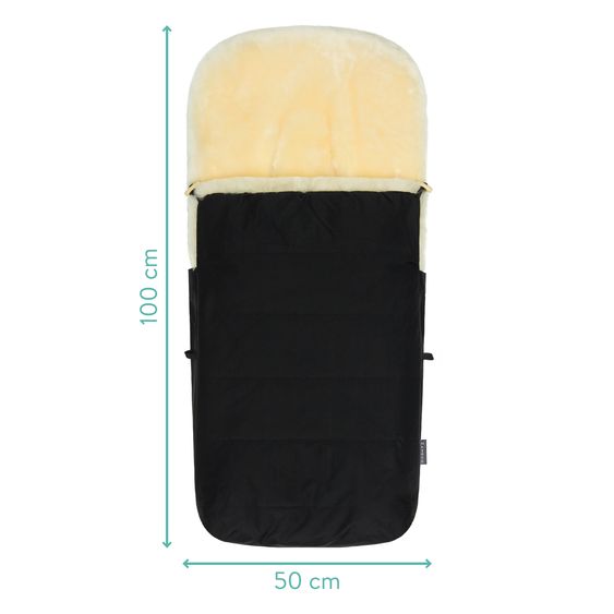 Zamboo Sheepskin Footmuff Exclusive for buggy, sport and stroller - Black