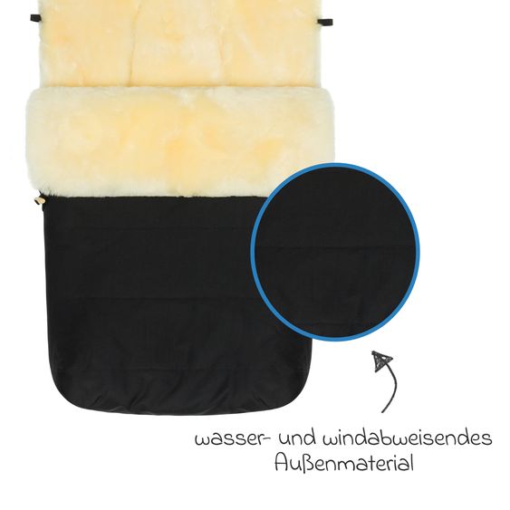 Zamboo Sheepskin Footmuff Exclusive for buggy, sport and stroller - Black