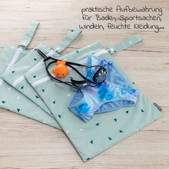 Zamboo Nasstasche / Windeltasche 3er Pack - Triangel - Mintgrün