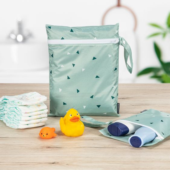 Zamboo Wet bag / diaper bag 3-pack - Triangle - Mint green