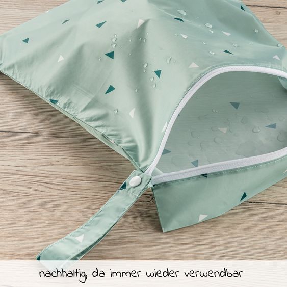 Zamboo Borsa per la pipì / sacchetto per pannolini confezione da 3 pezzi - Triangolo - Verde menta